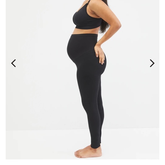 Motherhood Maternity Black Leggings with Belly Panel - Picture 13 of 14